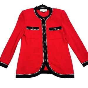 ST . John collection by Marie gray red black Santana knit cardigan size 2